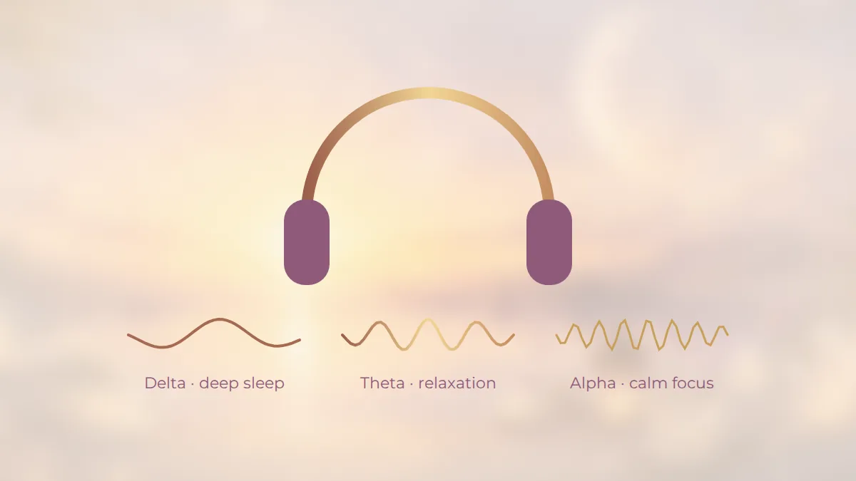 Headphones with delta, theta and alpha waves